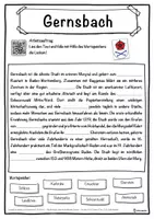 Vorschau - Unterrichtsreihen - Gernsbach Lückentext mit Wortspeicher Hörverstehen und Suchsel - Seite 1