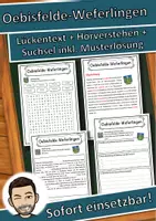 Vorschau - Unterrichtsreihen - Oebisfelde-Weferlingen Lückentext mit Wortspeicher Hörverstehen und Suchsel - Deckblatt
