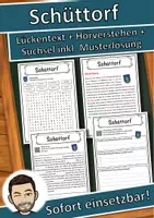 Vorschau - Unterrichtsreihen - Schüttorf Lückentext mit Wortspeicher Hörverstehen und Suchsel - Deckblatt