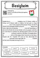 Vorschau - Unterrichtsreihen - Besigheim Lückentext mit Wortspeicher Hörverstehen und Suchsel - Seite 1