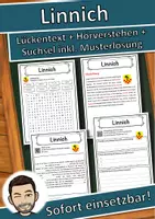 Vorschau - Unterrichtsreihen - Linnich Lückentext mit Wortspeicher Hörverstehen und Suchsel - Deckblatt