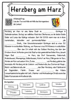Vorschau - Unterrichtsreihen - Herzberg am Harz Lückentext mit Wortspeicher Hörverstehen und Suchsel - Seite 1