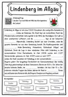 Vorschau - Unterrichtsreihen - Lindenberg im Allgäu Lückentext mit Wortspeicher Hörverstehen und Suchsel - Seite 1
