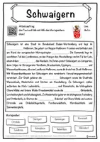 Vorschau - Unterrichtsreihen - Schwaigern Lückentext mit Wortspeicher Hörverstehen und Suchsel - Seite 1