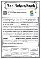 Vorschau - Unterrichtsreihen - Bad Schwalbach Lückentext mit Wortspeicher Hörverstehen und Suchsel - Seite 1