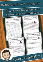 Vorschau - Unterrichtsreihen - Röthenbach an der Pegnitz Lückentext mit Wortspeicher Hörverstehen und Suchsel - Deckblatt