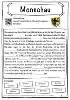 Vorschau - Unterrichtsreihen - Monschau Lückentext mit Wortspeicher Hörverstehen und Suchsel - Seite 1