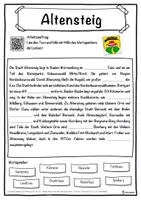 Vorschau - Unterrichtsreihen - Altensteig Lückentext mit Wortspeicher Hörverstehen und Suchsel - Seite 1