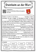 Vorschau - Unterrichtsreihen - Steinheim an der Murr Lückentext mit Wortspeicher Hörverstehen und Suchsel - Seite 1