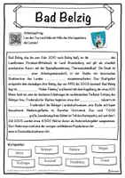 Vorschau - Unterrichtsreihen - Bad Belzig Lückentext mit Wortspeicher Hörverstehen und Suchsel - Seite 1