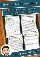 Vorschau - Unterrichtsreihen - Ebersbach-Neugersdorf Lückentext mit Wortspeicher Hörverstehen und Suchsel - Deckblatt
