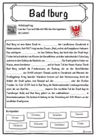 Vorschau - Unterrichtsreihen - Bad Iburg Lückentext mit Wortspeicher Hörverstehen und Suchsel - Seite 1