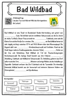 Vorschau - Unterrichtsreihen - Bad Wildbad Lückentext mit Wortspeicher Hörverstehen und Suchsel - Seite 1