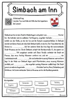 Vorschau - Unterrichtsreihen - Simbach am Inn Lückentext mit Wortspeicher Hörverstehen und Suchsel - Seite 1