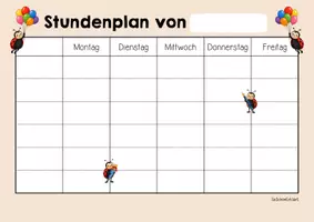 Vorschau - Arbeitsblätter - Marienkäferklasse - Stundenplan (Klassentier) - Seite 2