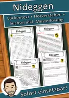 Vorschau - Unterrichtsreihen - Nideggen Lückentext mit Wortspeicher Hörverstehen und Suchsel - Deckblatt