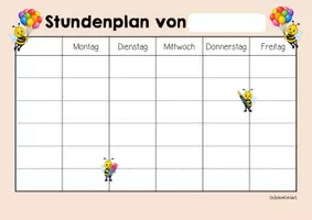Vorschau - Arbeitsblätter - Bienenklasse - Stundenplan (Klassentier) - Seite 2