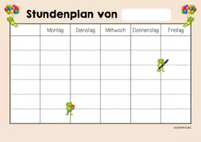 Vorschau - Arbeitsblätter - Froschklasse - Stundenplan (Klassentier) - Seite 2