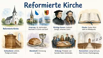 Vorschau - Arbeitsblätter - Arbeitsblätter "Reformierte Kirchen" + Onlineübung & MP3 + Infografik - Seite 3