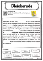 Vorschau - Unterrichtsreihen - Bleicherode Lückentext mit Wortspeicher Hörverstehen und Suchsel - Seite 1