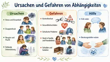 Vorschau - Arbeitsblätter - AB mit Dialog zum Thema "Ursachen und Gefahren von Abhängigkeiten" + Infografiken - Seite 2