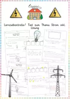 Vorschau - Arbeitsblätter - Strom & Elektrizität: Lernzielkontrolle / Test (inkl. Lösungen) - Sachunterricht - Kl. 3/4 - Deckblatt