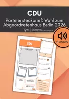 Vorschau - Arbeitsblätter - Sparpaket: 7 Parteien-Steckbriefe Abgeordnetenhauswahl Berlin 2026 (plus Audioaufnahmen) - Seite 1
