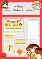 Vorschau - Arbeitsblätter - Lesen-Merken-Schreiben Herbst Karten Klasse 3/4 differenziert - Deckblatt
