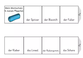 Vorschau - Arbeitsblätter - In meinem Mäppchen Leporello DaZ Wortschatz - Seite 1