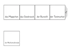 Vorschau - Arbeitsblätter - In meinem Mäppchen Leporello DaZ Wortschatz - Seite 2