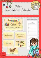 Vorschau - Arbeitsblätter - Lesen-Merken-Schreiben Karten Ostern Klasse 1/2 differenziert - Deckblatt