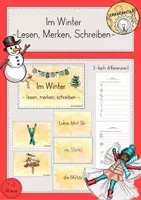 Vorschau - Arbeitsblätter - Lesen-Merken-Schreiben Winter Karten differenziert - Seite 1