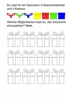 Vorschau - Arbeitsblätter - Kombinatorik Geschenke - Deckblatt