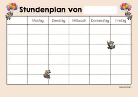 Vorschau - Arbeitsblätter - Waschbärenklasse - Stundenplan (Klassentier) - Seite 2