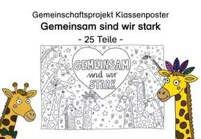 Vorschau - Mal- und Bastelvorlagen - Klassenposter - Gemeinsam sind wir stark - Giraffenklasse - Seite 2