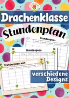 Vorschau - Arbeitsblätter - Drachenklasse - Stundenplan (Klassentier) - Deckblatt