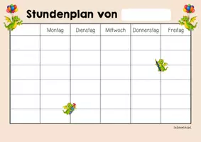 Vorschau - Arbeitsblätter - Drachenklasse - Stundenplan (Klassentier) - Seite 2