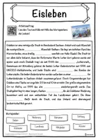Vorschau - Unterrichtsreihen - Eisleben Lückentext mit Wortspeicher Hörverstehen und Suchsel - Seite 1