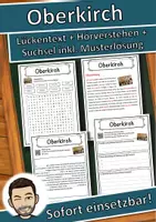 Vorschau - Unterrichtsreihen - Oberkirch Lückentext mit Wortspeicher Hörverstehen und Suchsel - Deckblatt