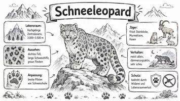 Vorschau - Arbeitsblätter - Arbeitsblatt "Schneeleopard" + Onlineübung & MP3 + Infografik - Seite 2