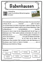 Vorschau - Unterrichtsreihen - Babenhausen Lückentext mit Wortspeicher Hörverstehen und Suchsel - Seite 1