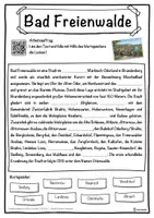 Vorschau - Unterrichtsreihen - Bad Freienwalde Lückentext mit Wortspeicher Hörverstehen und Suchsel - Seite 1