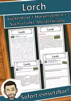 Vorschau - Unterrichtsreihen - Lorch Lückentext mit Wortspeicher Hörverstehen und Suchsel - Deckblatt