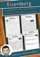 Vorschau - Unterrichtsreihen - Eisenberg Lückentext mit Wortspeicher Hörverstehen und Suchsel - Deckblatt