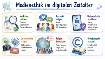 Vorschau - Arbeitsblätter - Arbeitsblatt "Medienethik im digitalen Zeitalter" + interaktive Lösung & MP3 + Infografik - Seite 2