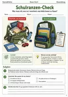 Vorschau - Arbeitsblätter - Schulranzen-Check Arbeitsheft Klasse 5 bis 6 Schulstart Tasche sinnvoll packen - Deckblatt