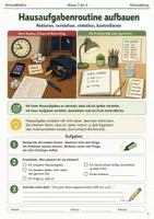 Vorschau - Arbeitsblätter - Hausaufgabenroutine Arbeitsheft Klasse 5 bis 6 Schulstart Aufgaben notieren und planen - Deckblatt
