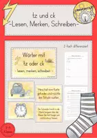 Vorschau - Arbeitsblätter - Lesen-Merken-Schreiben tz und ck Doppelkonsonanten Klasse 3/4 - Deckblatt