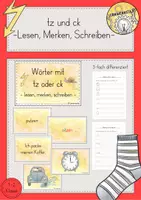 Vorschau - Arbeitsblätter - tz und ck Doppelkonsonanten - Deckblatt