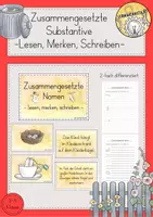 Vorschau - Arbeitsblätter - Lesen-Merken-Schreiben zusammengesetzte Nomen Klasse 3/4 - Deckblatt